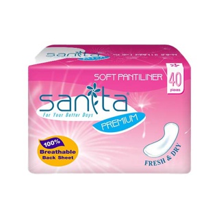 Sanita แซนนิต้า พรีเมี่ยม แผ่นอนามัย แบบอ่อนโยน (40 ชิ้น)