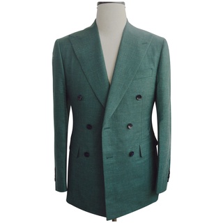 High Quality Double Breasted Dark Green Slim Suits