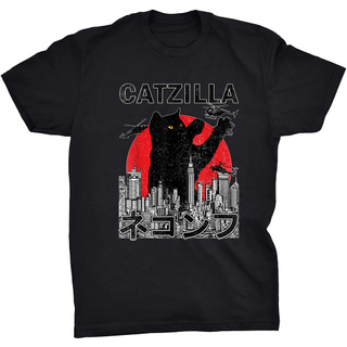 [COD]เสื้อยืดลําลอง สําหรับผู้ชาย ผ้าฝ้าย แขนสั้น คอกลม พิมพ์ลาย Viper Catzilla Cat Godzilla Mashup แบบตลก