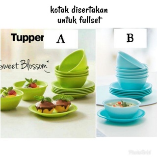 TUPPERWARE : ชุดจานชามขนมหวานทัปเปอร์แวร์ ลายดอกไม้