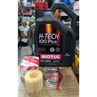 น้ำมันเครื่อง MOTUL H-TECH 100 PLUS + กรองเคริ่อง กรองกระดาษ แท้ห้าง TOYOTA เครื่อง DUAL ALTIS 2010 VIOS 2014 YARIS 2014