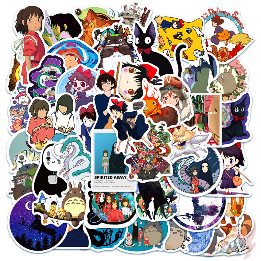 50Pcs/Set Miyazaki Hayao Series 01 Mixed สติ๊กเกอร์ Totoro & Spirited Away & Kiki's Delivery Service DIY Fashion Waterproof Doodle Decals สติ๊กเกอร์