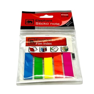 ฟิล์มอินเด็กซ์ สติ๊กโก้โน้ต Sticko Note ตราช้าง Elephant แบบสีล้วน ขนาด 12x50มม.