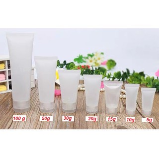 พร้อมส่ง!!! (ขั้นต่ำ 5 ชิ้น) หลอดบีบขาวขุ่น ฝาป๊อกแป๊ก พลาสติก PP หลอดแบ่ง สำหรับพกพาไว้เดินทาง