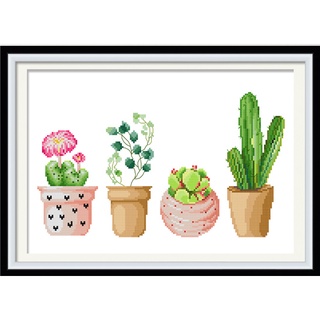 ชุดปักครอสติช ลายต้นตะบองเพชร ชุดที่ 2 ขนาด 50*38 ซม.