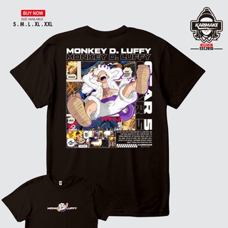 คอลูกเรือเสื้อยืด ลายการ์ตูนอนิเมะ One Piece MONKEY D LUFFY NIKA GEAR 5 FIFTH V2 - KarimakeS-5XL