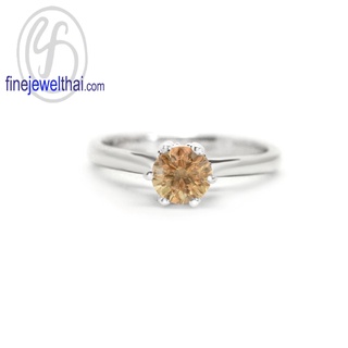 Finejewelthai แหวนซิทริน-ซิทริน-แหวนพลอย-พลอยแท้-พลอยประจำเดือนเกิด-Citrine-Silver-Ring-Birthstone-R1343ct