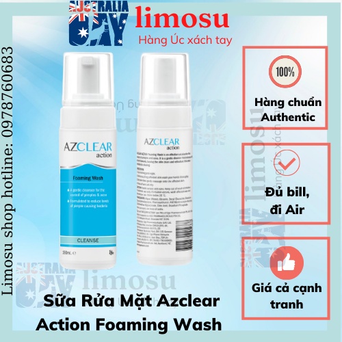 Azclear Action Foaming Wash For Sensitive Acne Skin 150มล