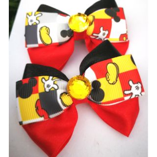 ขายเป็นคู่ โบว์​ลาย​มิกกี้​มินนี่​ Micky​&amp;Minnie