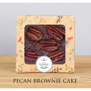 🤎🍫 พีแคนบราวนี่ส์เค้ก 🍫🤎 Pecan Brownie  ชิ้นใหญ่ Size L (ขนาด 7.5 x 7.5 cm.) *4ชิ้นต่อกล่อง - B1C007