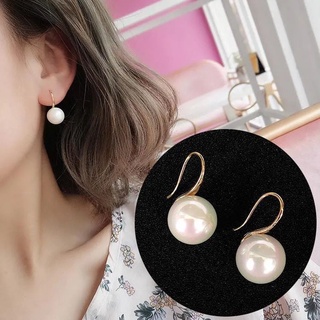 [มี 2สี] ต่างหูมุกเทียม ออกแบบสำหรับหญิงสาวหรูหรา สไตล์เกาหลี ear hook fashion imitation pearl earrings