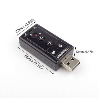 USB Sound Card 7.1CH External USB 2.0 To 3D Audio 7.1 Channel Sound Card Adapter