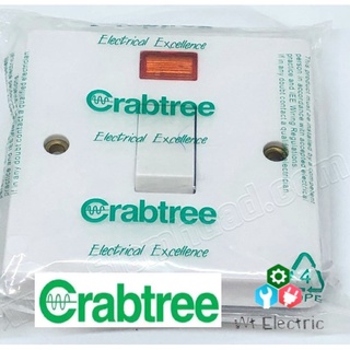 สวิทซ์แอร์ เบรกเกอร์แอร์ 20A ขาว CRABTREE Control Switch with Neon Indicator ขนาด 86x86 มม 3X3