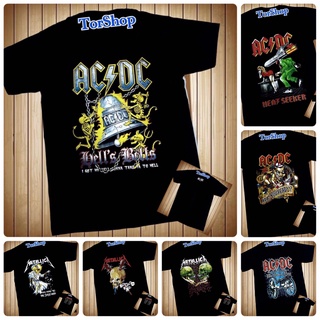 เสื้อวง ACDC เสื้อวง METALLICA ไม่มีตะเข็บข้างลำตัว