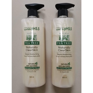 Tea Tree Naturally Clear Skin deep moisturizing Body Wash  500 ml*2 ขวด exp 07/24