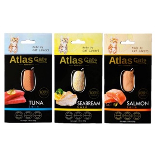 ขนมแมว atlas cat แอทชาส แคท  Atlas cat แอทลาส แคท ขนมแมวชิ้น ผลิตจากเนื้อปลาแท้ 100%