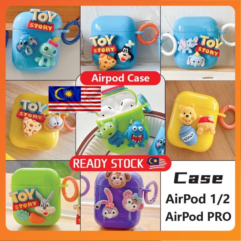 เรือจาก KL น่ารัก AirP0ds Case 1/2 Generation & Pro Case เคสซิลิโคนสําหรับ AirP0ds 2 & Pro Cover