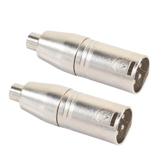 (hot) 2 ชิ้น xlr 3 pin male to rca female อะแดปเตอร์ปลั๊กเชื่อมต่อสายเคเบิ้ลเสียงแจ็คโลหะ