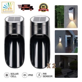 ไฟโซลาร์เซลล์ LED Motion Sensor ไฟเซ็นเซอร์ เปิด-ปิดอัตโนมัติ สินค้าขายดี ( Day light สีขาว / Warm white - สีเหลืองนวล )