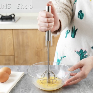 [A643] ตะกร้อตีไข่ ที่ตีฟองกึ่งอัตโนมัติแบบมือกด  จัดส่งคละสี  Push Down Whisk