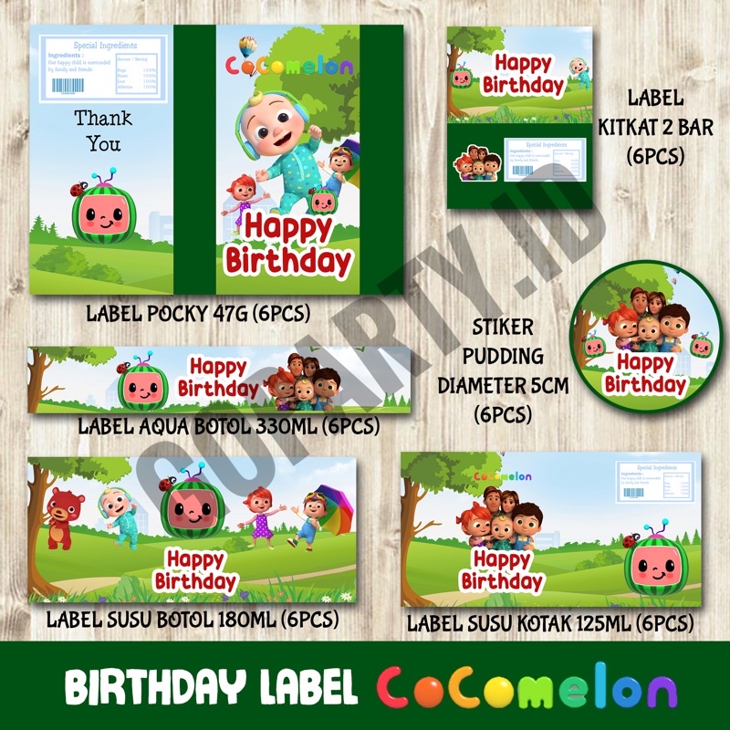 COCO MELON SNACK LABEL PUDDING STICKER DECORTATION GIFT HAMPERS