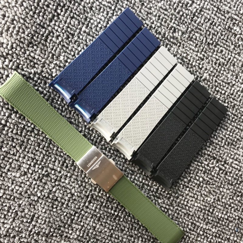 21 มม.ยางซิลิโคนนาฬิกากันน้ําสําหรับ Longines สําหรับ Conquest HydroConquest L3 สีดําอุปกรณ์เสริม