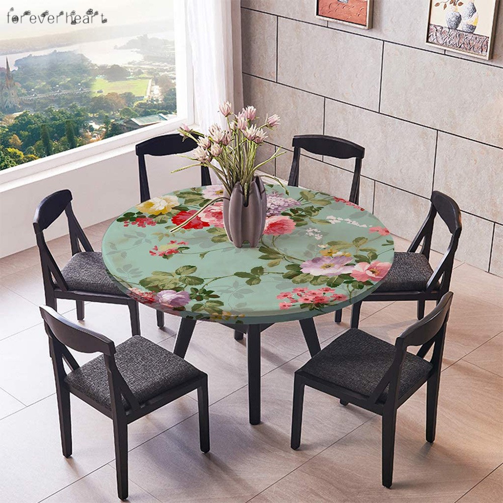 Waterproof Round Table Cloth Plastic Table Covers Protector Round Easter Table Cloths Outdoor