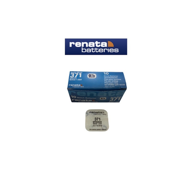 ถ่านกระดุม ถ่านนาฬิกา Renata 371 (SR920SW) Watch Batteries Silver Oxide 1.55V ถ่านสวิส แพคกิ้งเม็ดเดี่ยว ของเเท้