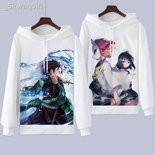 🔥#พร้อมส่ง เสื้อแจ็คเก็ตพิมพ์ลาย Anime Demon slayer มีฮู้ดและซิป 3DDemon Slayer Blade เสื้อกันหนาวมีฮู้ดอะนิเมะรองแขนย