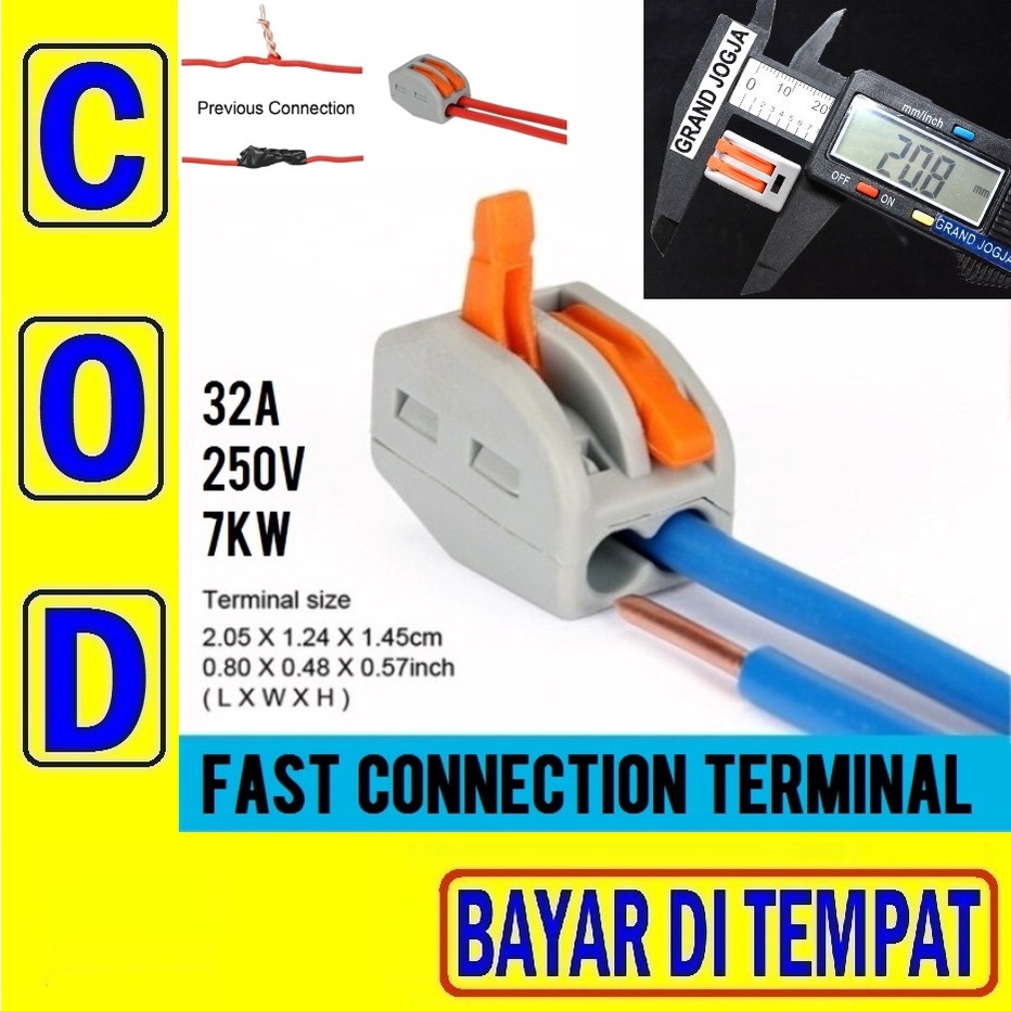 36J Terminal 2 Wire Abu Connector Compact Block Lever Cage Clamp Wago Cable Connector เครื่องมือ 2 P