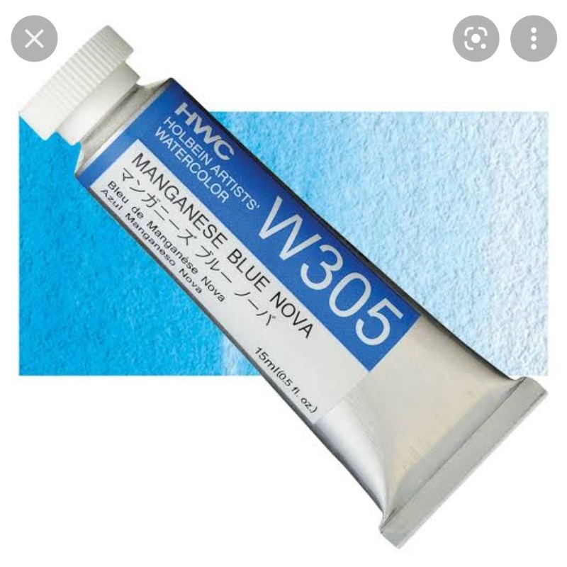 Manganese blue Nova W105/W305 SerB 5/15ml  สีน้ำโฮลเบน Japan Holbein Artist Watercolor  ホルベイン透明水彩絵具