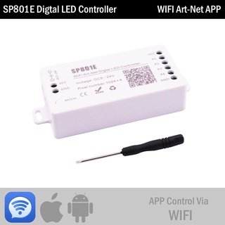 Sp801e Wifi Art-Net โมดูลควบคุมไฟ LED สําหรับ WS2812B WS2811 Matrix Panel Module DC5-24V