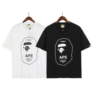 ราคาต่ำสุดเสื้อยืดแขนสั้น ผ้าฝ้าย พิมพ์ลาย Bape แฟชั่นสําหรับผู้ชาย และผู้หญิงS-3XL