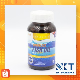 Real Elixir odourless fish oil กลิ่นเปปเปอร์มิ้นต์ (30/100 เม็ด)