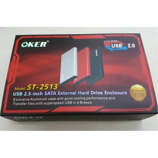 OKER BOX Hard Drive ST-2513 USB 2.0 / 2.5" SATA External Hard Drive Enclosure กล่องใส่ฮาร์ดดิส -สีดำ