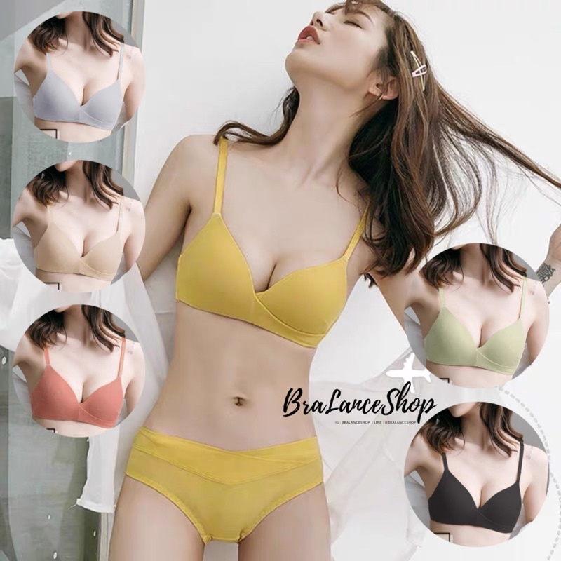 BLS✿6146 Setบรา+กกน. ชุดชั้นในแฟชั่น งานฟองบาง ซับคอตตอนผ้าติดแอร์ สวมใส่สบาย เหมาะกับอากาศร้อนๆ  คั