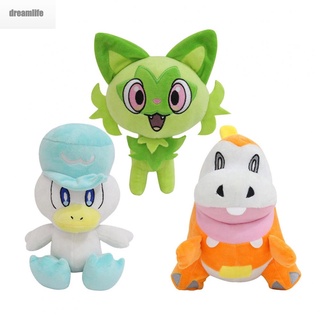 【DREAMLIFE】25cm Pokemon Sprigatito Plush Doll Japan Anime New Leaf Cat Plush Toys Kawaii Stuffed Doll Birthday Gift For Kids