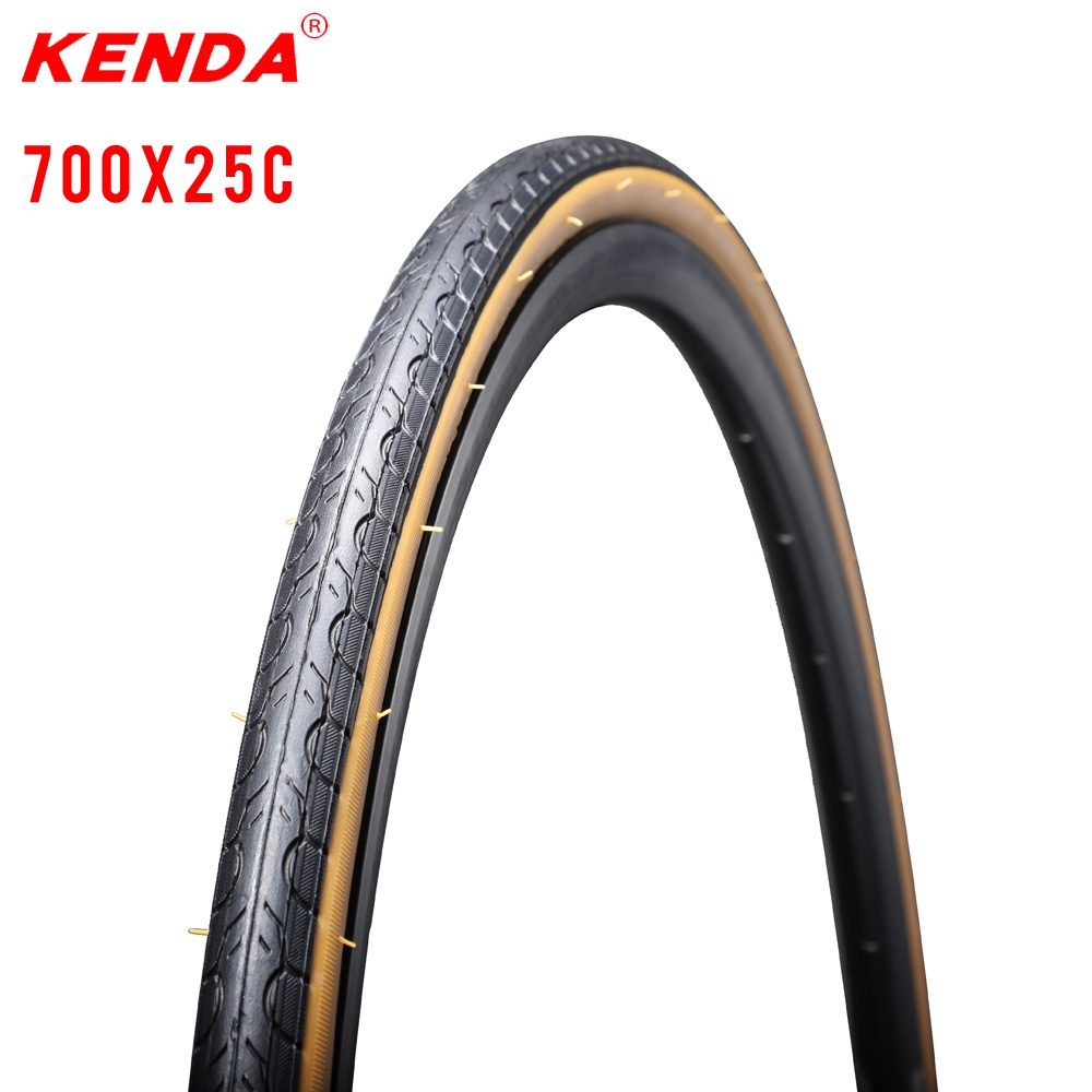 Kenda ยางรถจักรยาน 700x25C ยางจักรยานเสือหมอบ 700er ลูกปัดลวดเบา 460g ด้านข้างสีเหลือง tyre ต้านทานต่ําสูงสุด 110 psi