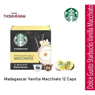 STARBUCKS MADAGASCAR MACCHIATO VANILLA  สตาร์บัคส์ กาแฟแคปซูล แมคคิอาโต้ วานิลลา  12แคปซูล/กล่อง BBE 29/02/2024