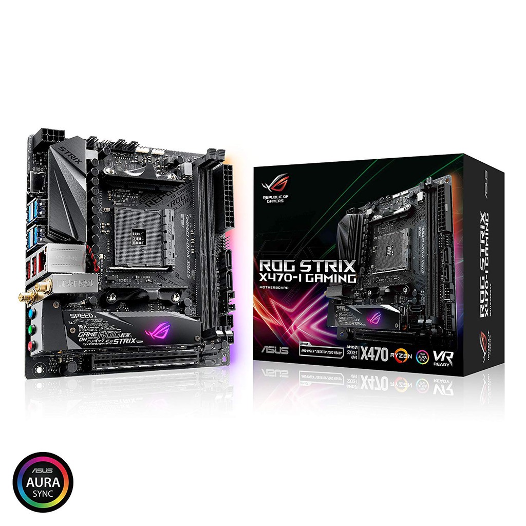 MAINBOARD (เมนบอร์ด) AM4 ASUS ROG STRIX X470-I GAMING AURA SYNC Warranty 3 - Y