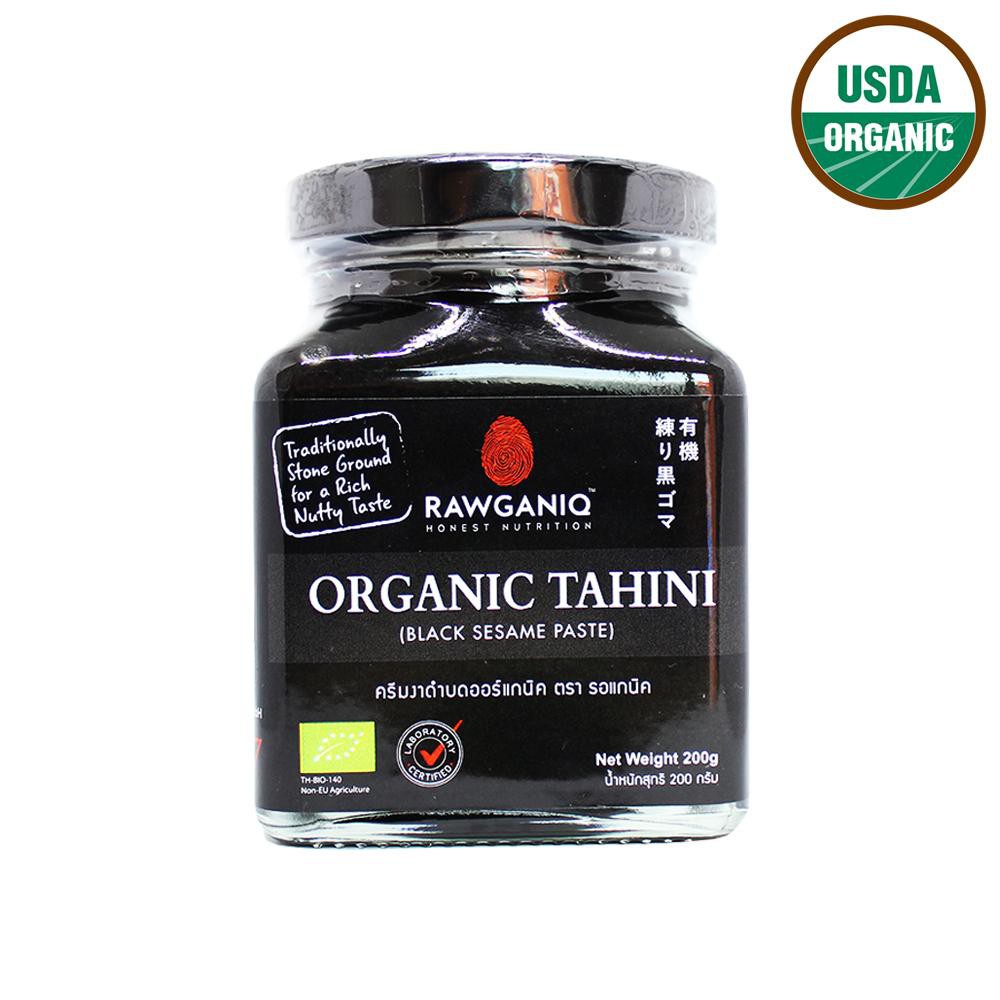 Rawganiq ครีมงาดำบดออร์แกนิค 100% Organic Tahini Black Sesame Paste (200gm)