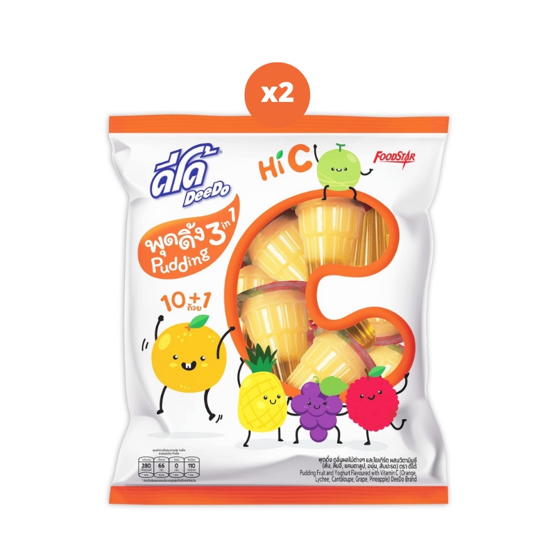Deedo Pudding Fruit and Yogurt Flavored with VitaminC ดีโด้ พุดดิ้ง กลิ่นผลไม้ต่างๆและโยเกิร์ต ผสมวิ