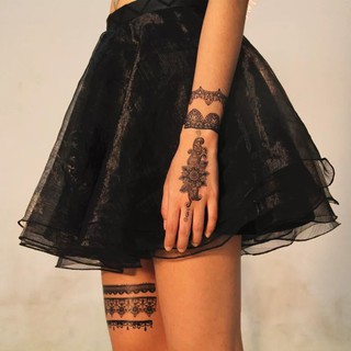 สติ๊กเกอร์ ลายสักสีดำ Black color Temporary tattoo Tattoo stickers