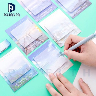 PIXELTH Post-it กระดาษโน๊ตแบบมีกาว ลายธรรมชาติ 30แผ่น/เล่ม กระดาษโน๊ต ขนาดเล็ก กระดาษแปะโน๊ต