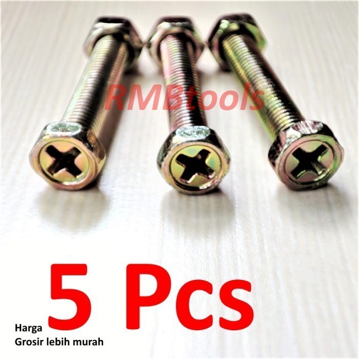 (5 ชิ้น) M5x20 Dual Function Nut Bolt สีเหลือง Hex ประแจไขควง 8 M5/Dual Function Nut Bolt M5