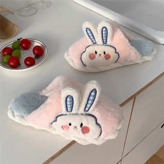 🍦พร้อมส่ง รองเท้า slipper น้องกระต่าย ขาว ชมพู นุ่ม ใส่สบาย