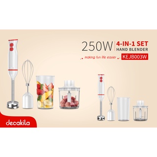 decakila รุ่น KEJB003W ชุดเครื่องมือประกอบอาหาร 4 in 1 SET แรงดันไฟฟ้า:220-240V  2 สปีด ก้านผสมเพลา SUS โถสับ 1 ชิ้น ของ