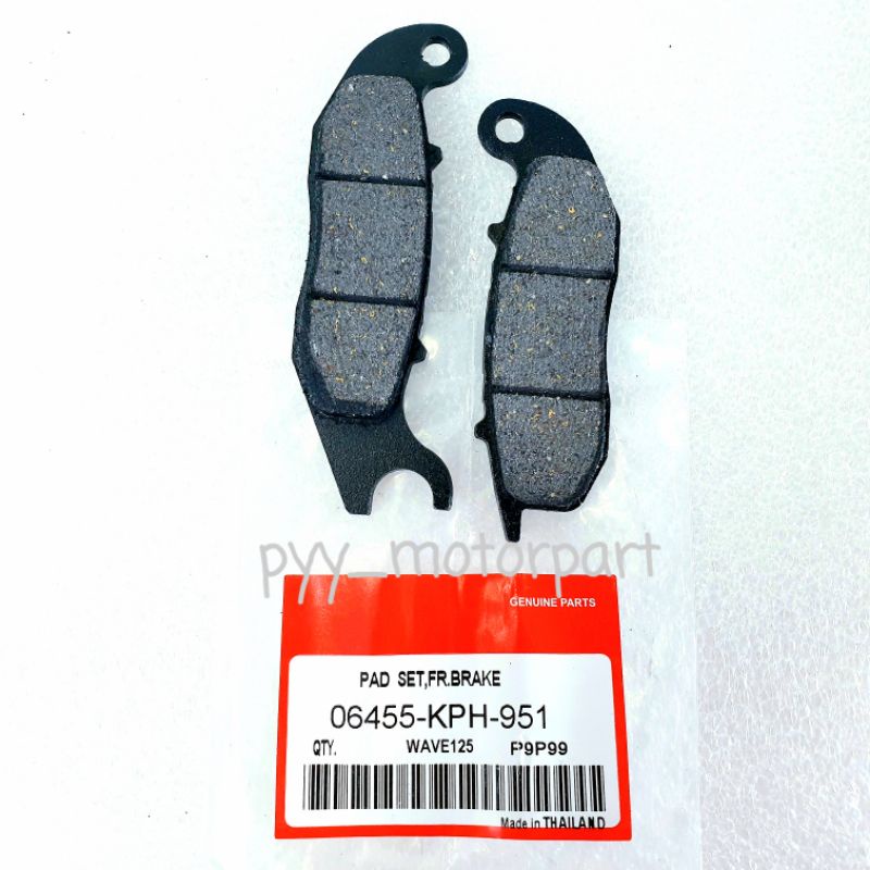 HONDA❗ ผ้าเบรคหน้า (ดิสก์) WAVE125 , WAVE100S 2005 , WAVE100X , WAVE125X สีดำ (1คู่) ⭕️รหัส 06455-KP