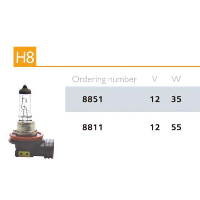 H8 35W HDIAO LAMP BULB สําหรับการใช้งานบน : UNIVERSAL VEHICLE
