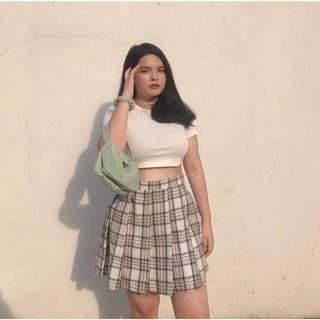 SALE !! MILY SKIRT กระโปรงเทสนิสไซส์ใหญ่อลังการ งานดี | สีครีมตัดดำและน้ำตาลอ่อน ส๊วย!